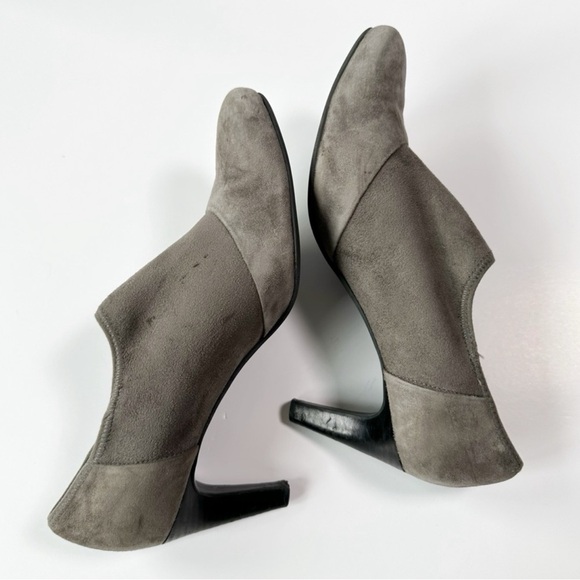 ECCO Woman Gray Suede Ankle Heel Boots EU39 Classic Contemporary - Picture 3 of 10